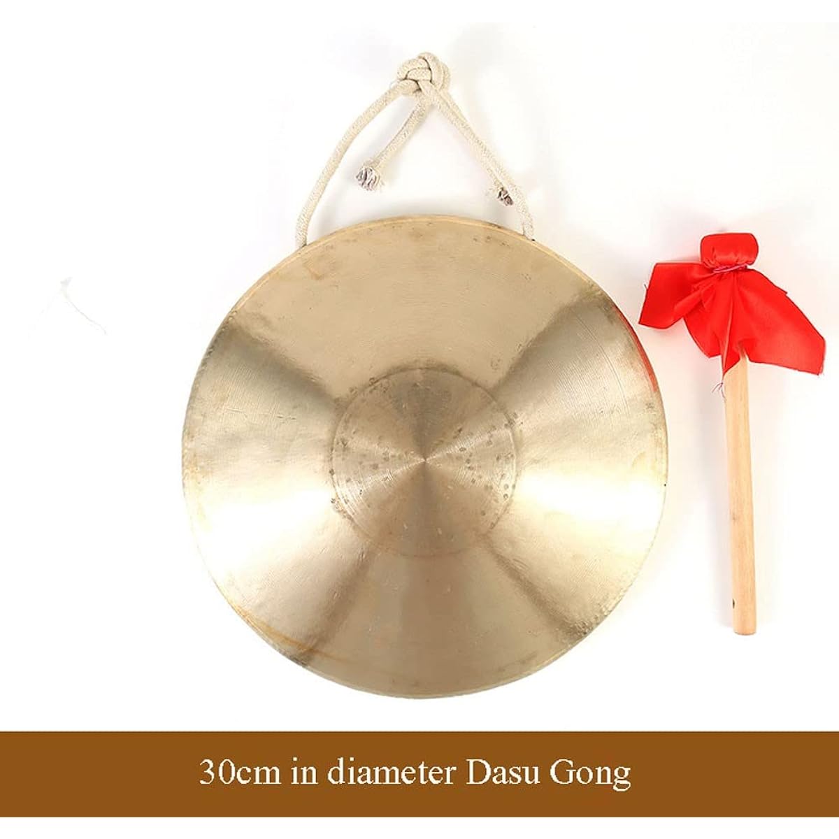 DOOKAA Gong gong gong drum 30 cm celebration gong large drum stick super loud wind gong Chinese hand gong bronze gong (Color: 30cm, Size:)