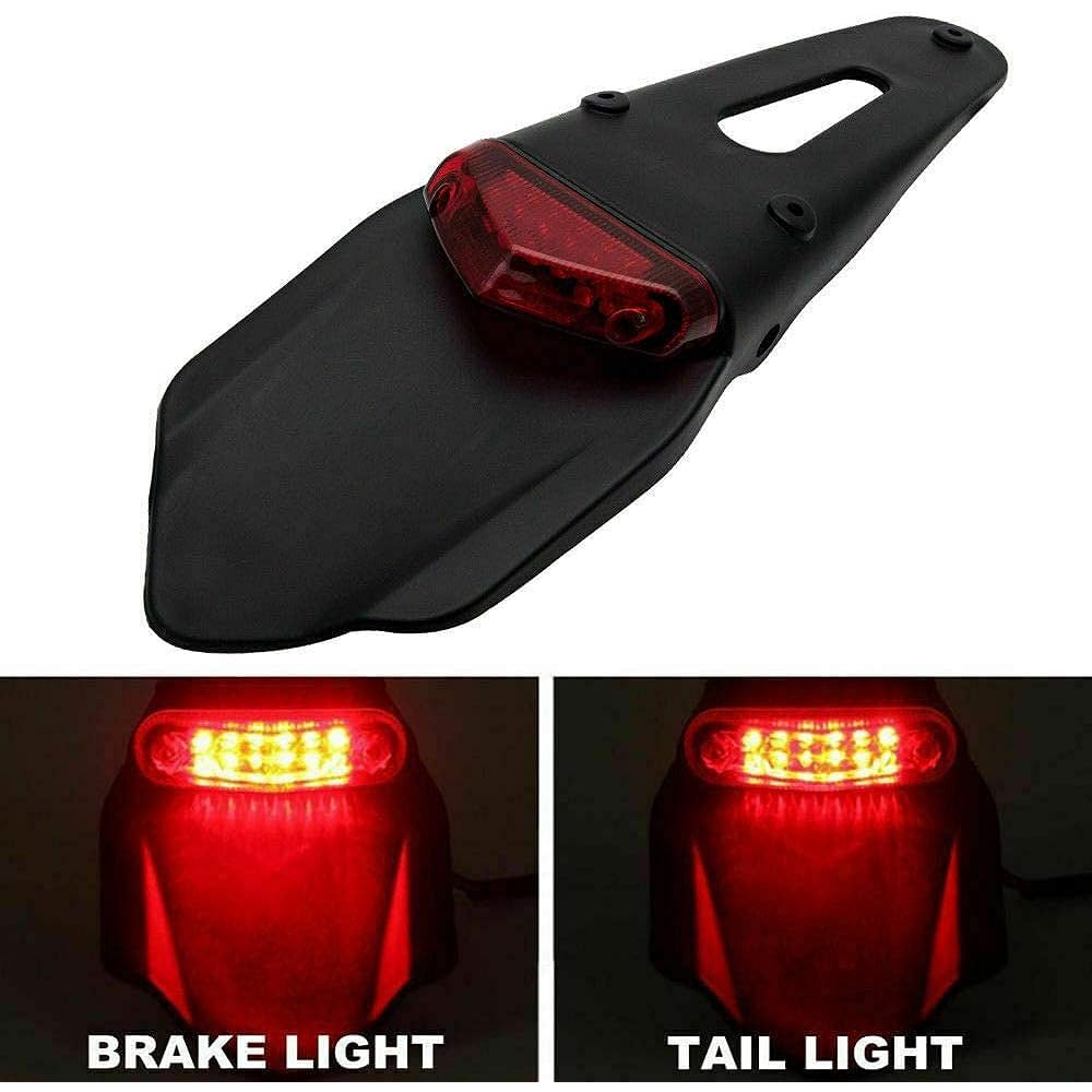 MACHSWON Enduro Fender Rear Tail Light for Motorcycle & Dirt Bike 12V Universal LED Brake Stop Lamp Rear Tail Light for XR DRZ KLX KMX Red Light