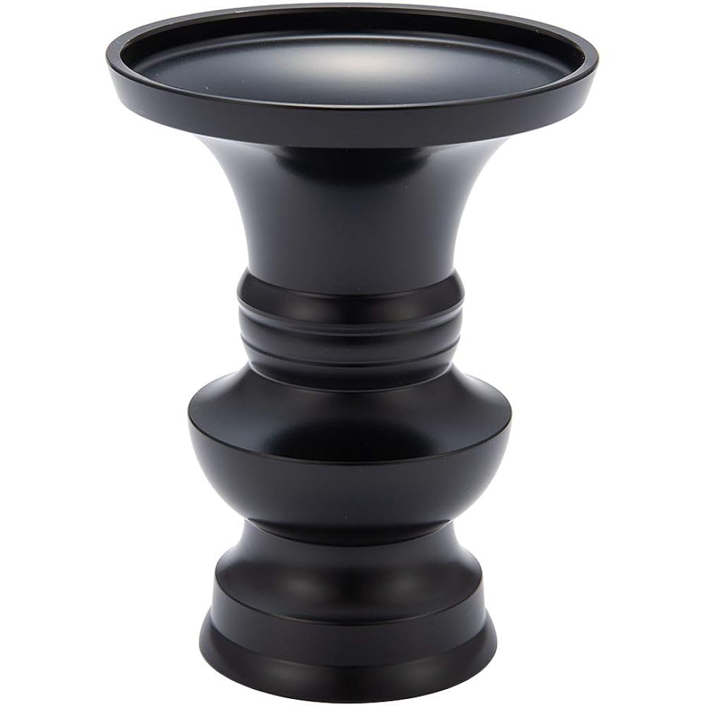 Buddhist altar shop Takita Shoten Buddhist altar fittings Flower stand Black 4.5 dimensions Height 13.9cm x Diameter 10.2cm Flower stand for Buddhist altar, vase, brass, Takaoka copperware Certificate included