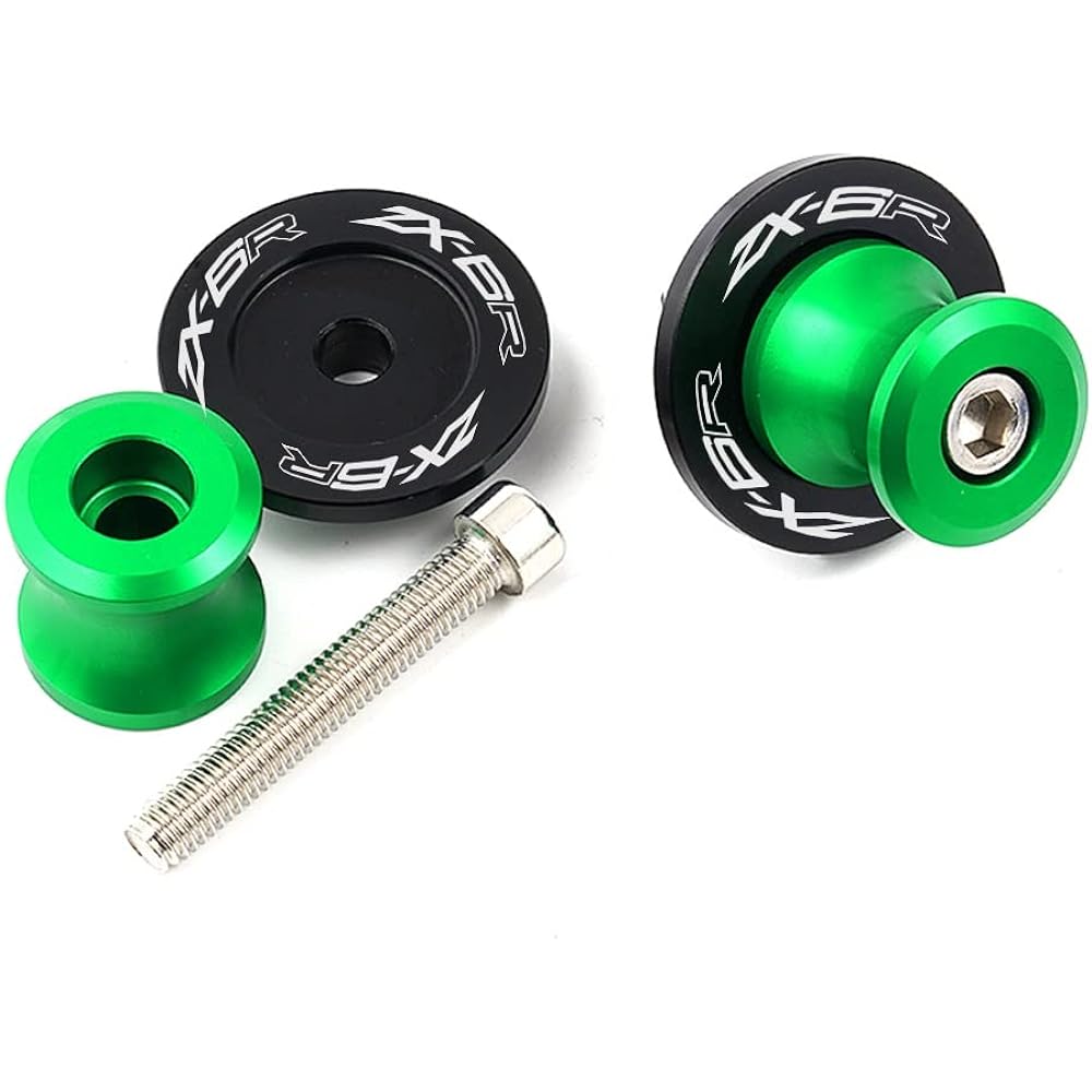 Swing Arm Spool Stand Screw Slider For Ka-wa-sa-ki Ninja ZX6R ZX 6R ZX636 2015-2022 2019 2020 2021 Motorcycle Accessories CNC8mm Swing Arm Spool Slider Stand Screw (Color: Green)
