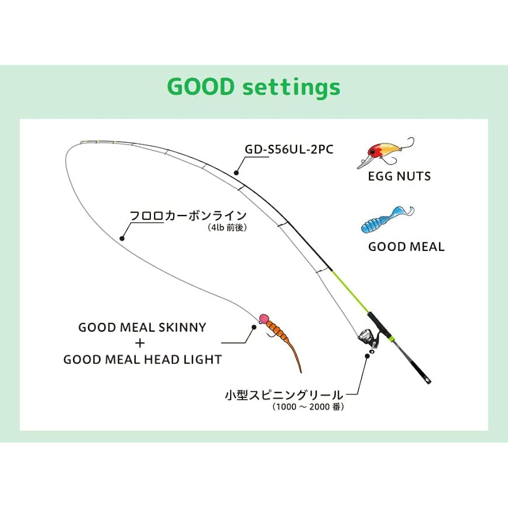 Jackal Good Rod Series GD-S56UL-2PC 2-piece model BLACK 2-piece