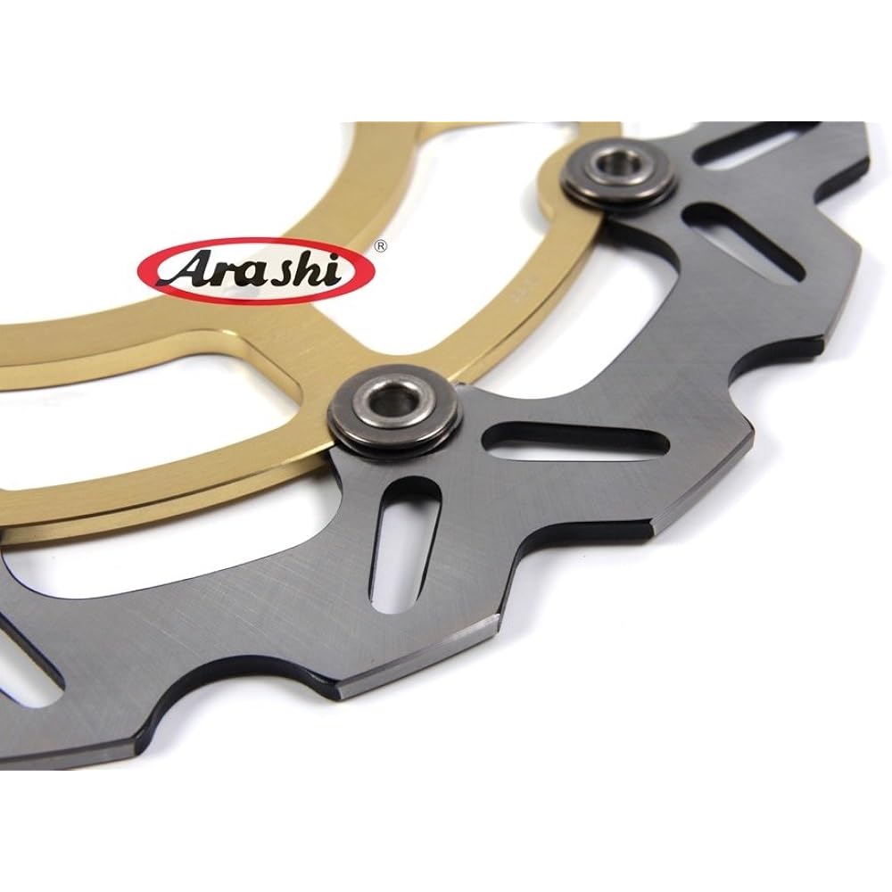 Arashi Front and Rear Brake Disc Rotor Fits Suzuki DRZ400SM DR-Z400SM 2005-2021 Motorcycle Replacement Accessories Gold 2006 2007 2008 2009 2010 2011 2012 2013 2014 2015 2016 2017 2018 2019 2020