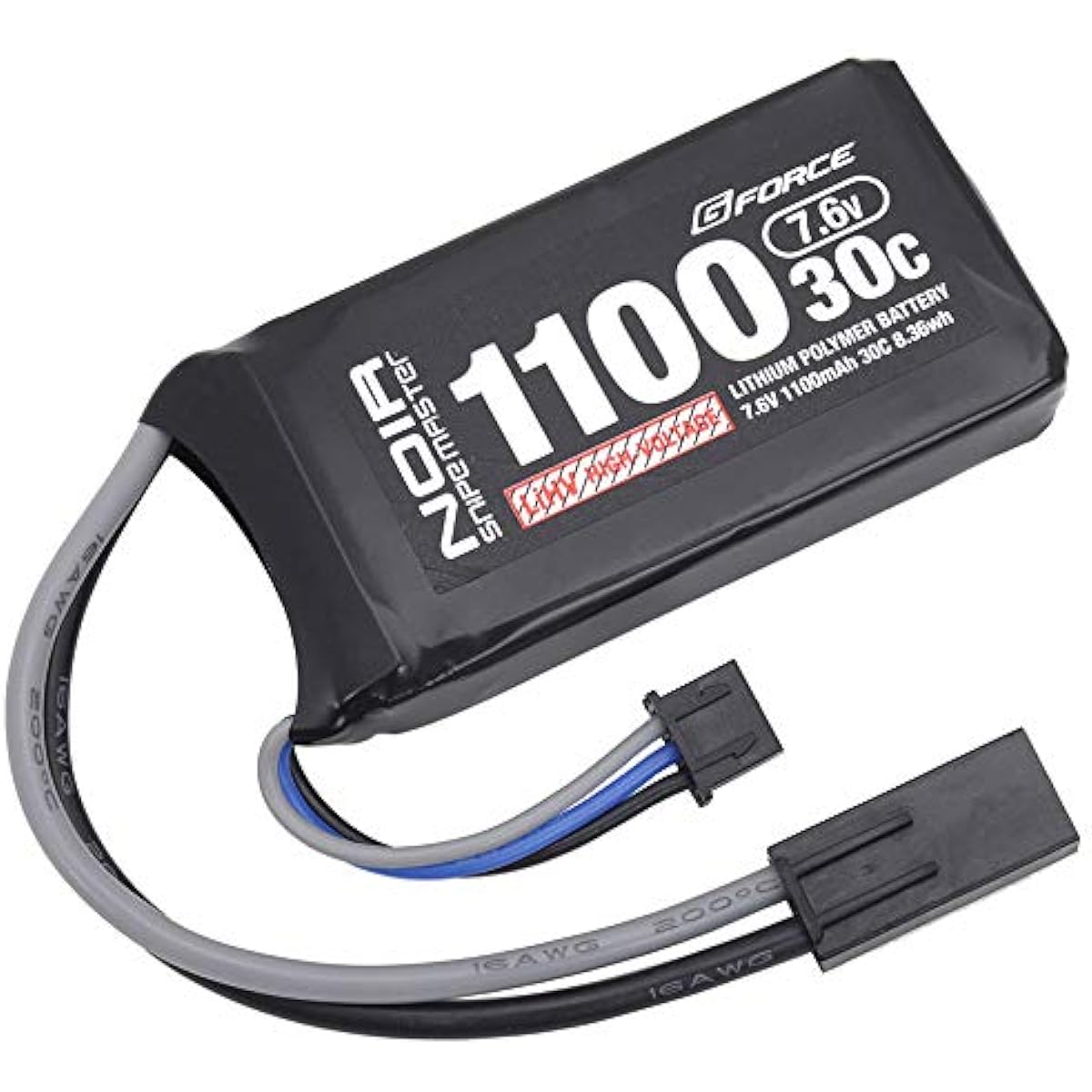 G-FORCE Noir Snipe Master LiHV 7.6V 1100mAh 20C PEQ In Type GFG955