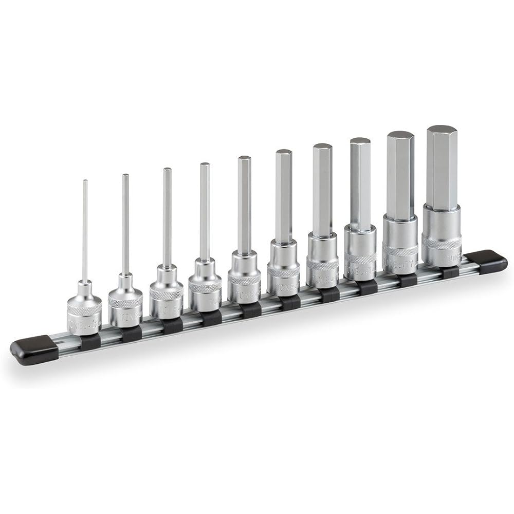 TONE Long Hexagon Socket Set (with holder) HH410LA Drive angle 12.7mm (1/2") Contents 10 items