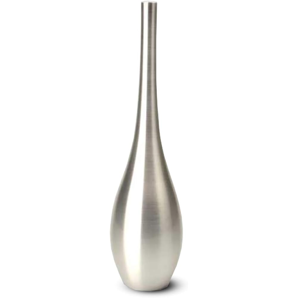 505030 Nousaku Vase Sorori-Silver-L φ7cm H26.5cm Brass (60% Copper 40% Zinc) Case Made in Japan
