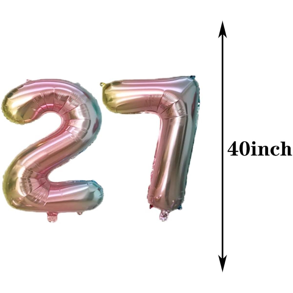 Sweet 27th Birthday Decorations Party Supplies,Rainbow Number 27 Balloons,27th Foil Mylar Balloons,Rose Gold Latex Balloons Decor,Perfect 27th Birthday Gifts for Girls/Women/Men/Photo Props