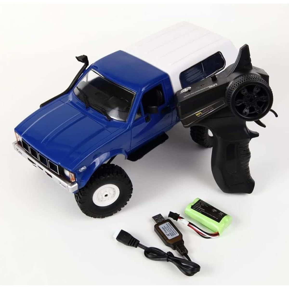 Apawband RC Crawler WPL C24 RC Rock Crawler RC Truck 4x4 Off-Road RTR, 1/16 Scale Remote Control Truck All Terrain 2.4Ghz with Proportional Steering LED Light Hobby Toys for Adults