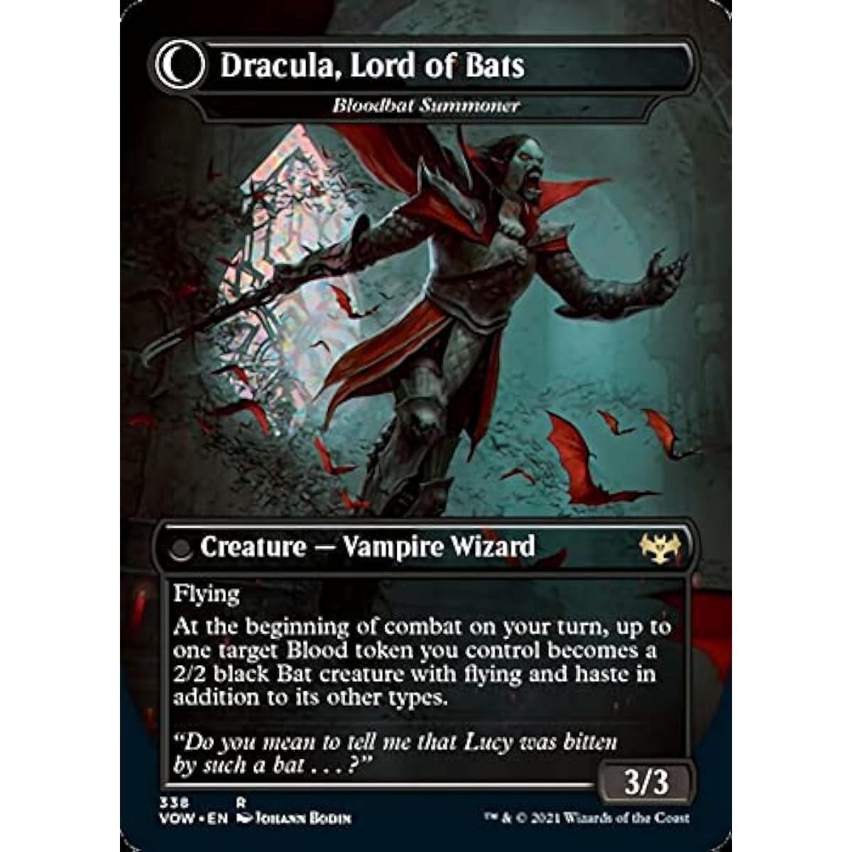 Magic: The Gathering - Dracula, Lord of Blood // Dracula, Lord of Bats (Voldaren Bloodcaster // Bloodbat Summoner) (338) - Borderless - Innistrad: Crimson Vow - Dracula Series