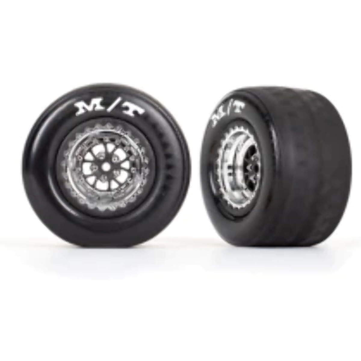 Traxxas 9475R Tires & Wheels (Weld Chrome w/Black Wheels/Inserts), Rear (2)