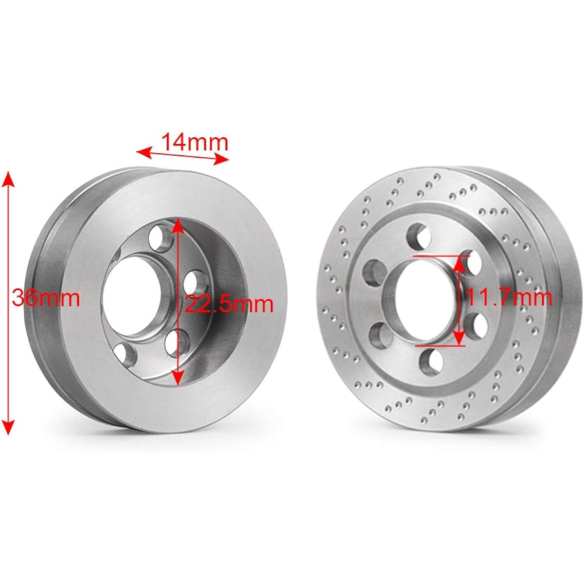 RCLions 4pcs Stainless Steel RC Wheel Weight Blocks 56g Counterweight Upgrade Parts for 1.9" Beadlock Wheels