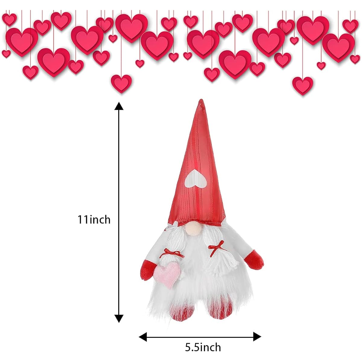 Valentine's Day Gnome Plush Toy Decoration Mr. & Mrs. Doll Plush Gnome Valentine's Decoration Valentine's Gift Home Decor Tabletop Figurine (Valentine)