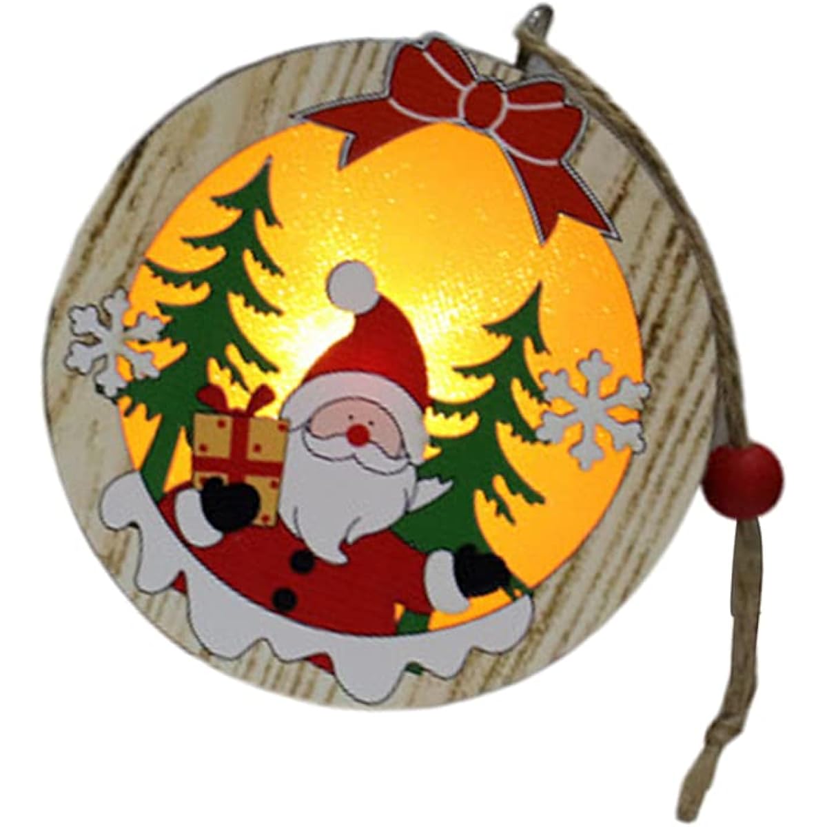 VOSAREA Christmas Hanging Ornaments Wooden Round LED Lighting Decoration Deer Medium 146312H3TA562IHP19K