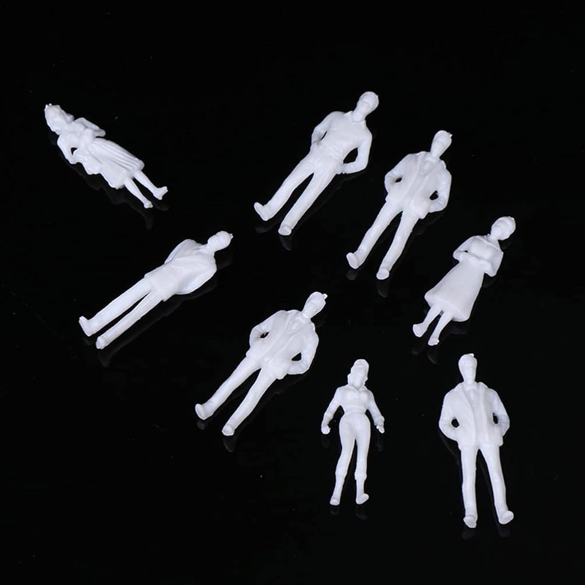 Healifty Scale Model People Mannequins Model Train Set 50 Pieces Unpainted Figures Model Standing White Miniature People 27mm Choo Choo Train Train Miniature Miniature