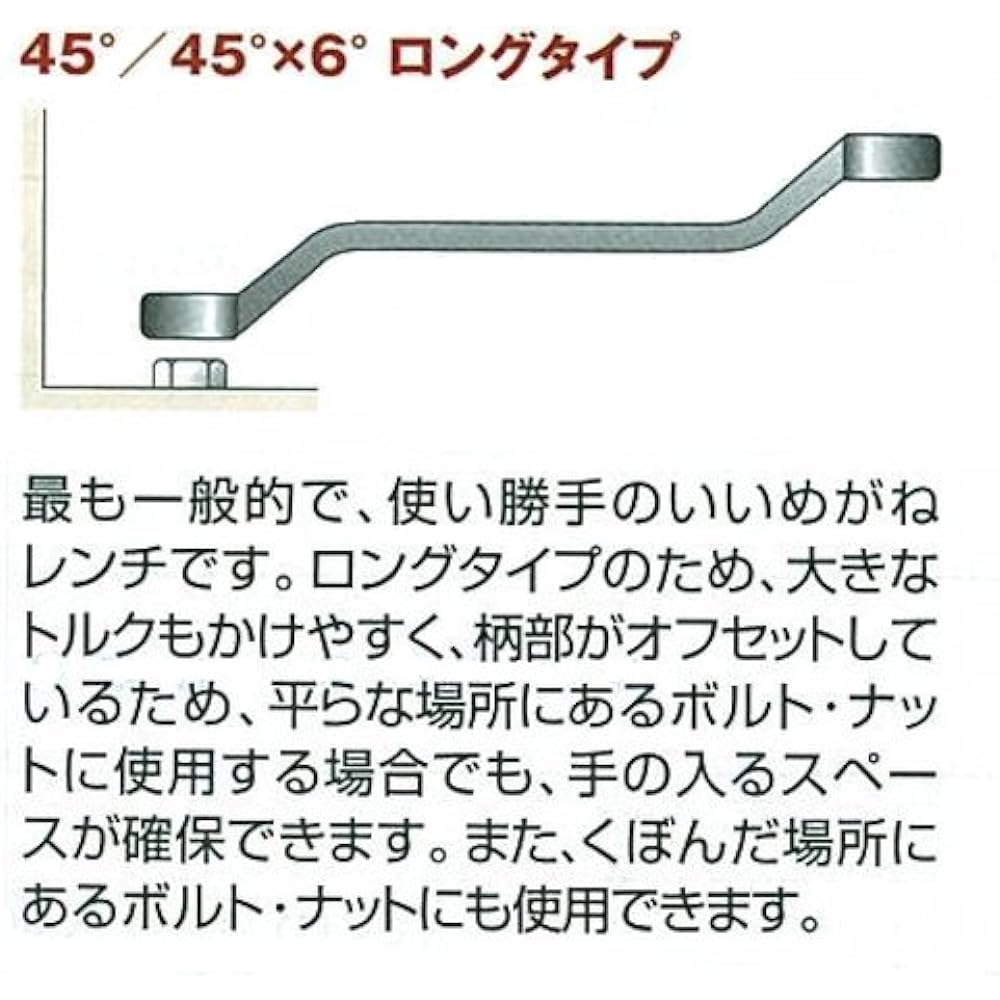 Kyoto Machinery Tools (KTC) Long Box Wrench Set M5-1・1/8X1・1/4-F M5-1・1/8X1・1/4-F