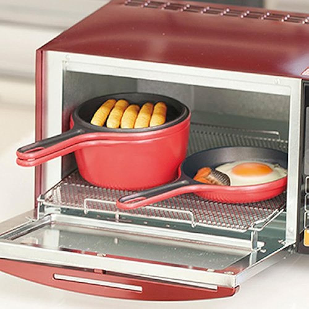 Urushiyama pot frying pan grill 3 piece set YOME-chan's easy moc orange oven only 14135
