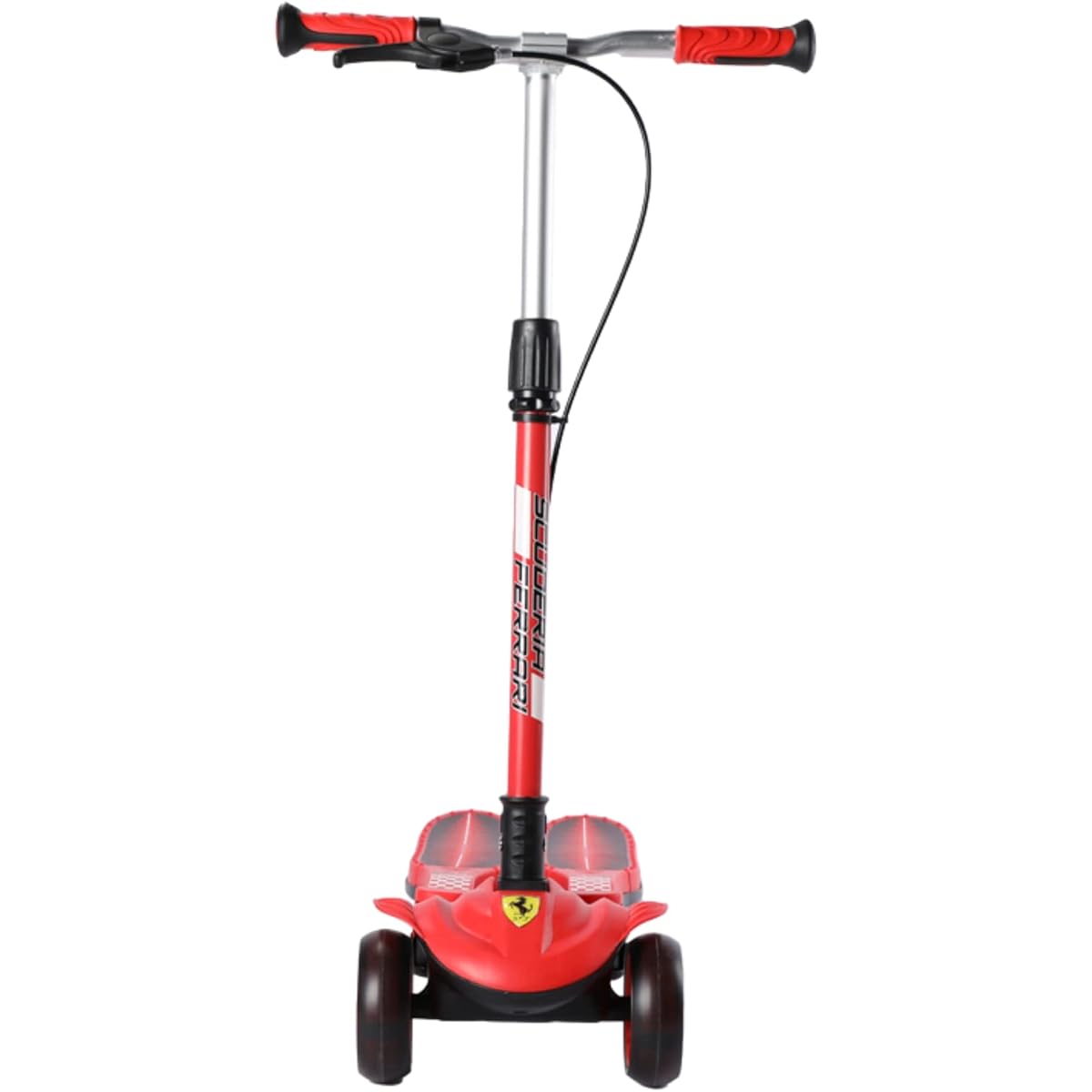 DAKOTT Ferrari Frog Scissors Double Foot Four Wheel Kids Scooter Handbrake Flash LED Light Wheel T-Height Adjustable Scooter
