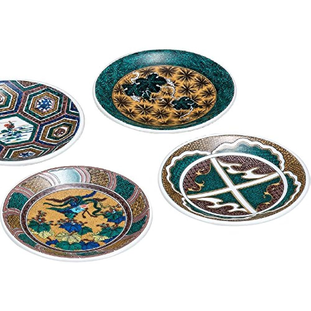 Japanese tableware Kutani ware 6 small plates set 6 old Kutani masterpieces AK5-0093