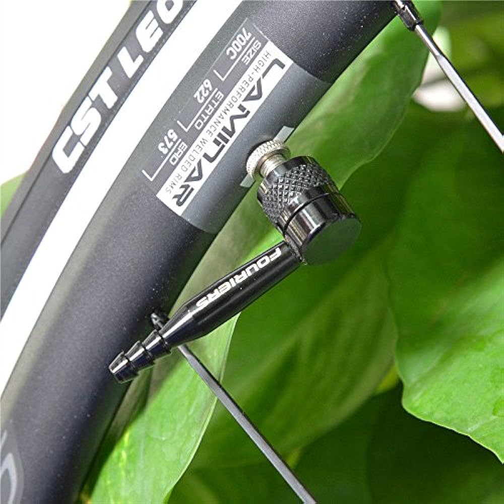 FOURIERS Bicycle Disc Wheel Valve Adapter for Presta Valve 90 Degree Adapter