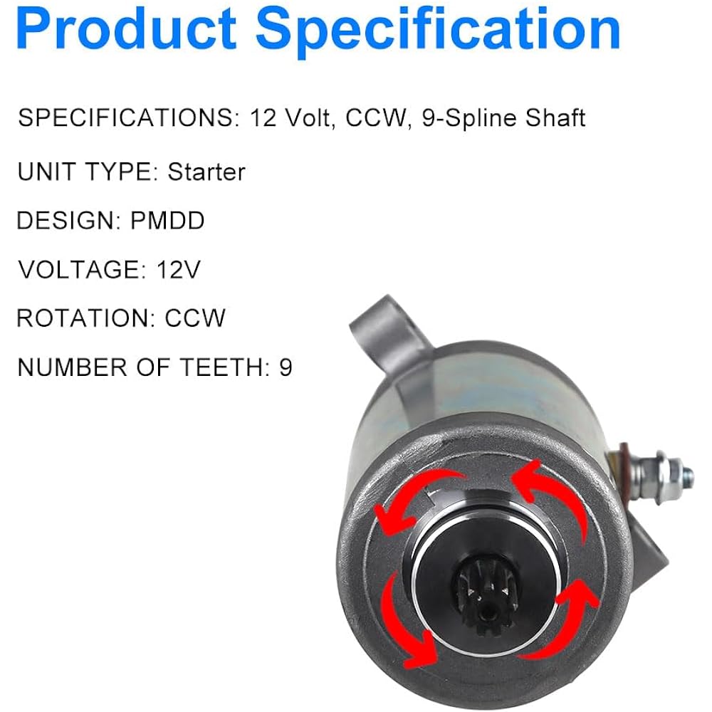 WATERWICH Starter Kawasaki Bayou 220 250 1988-2011 Compatible Product SMU0052, 21163-1130, 21163-1266, 21163-1253