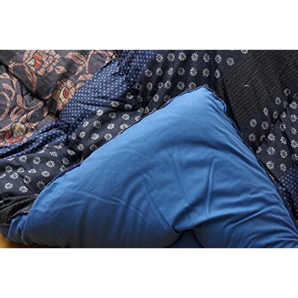 Ikehiko Kotatsu Futon Rectangular Manyo Approx. 205 x 285 cm Blue Made in Japan Large Thick Japanese Modern #5934559