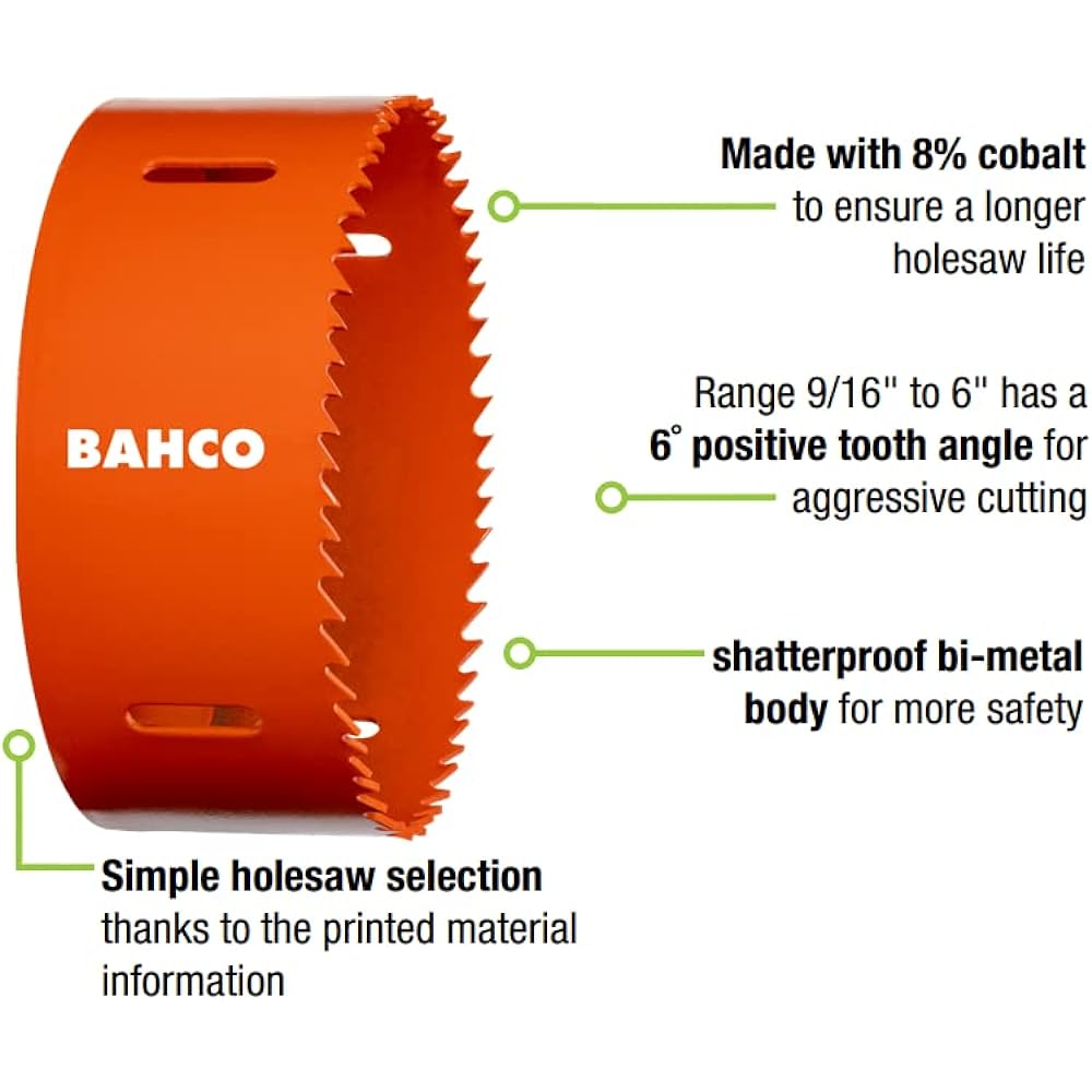BAHCO Holesaw Bi-Metal Bimetal Holesaw 3830-133-VIP