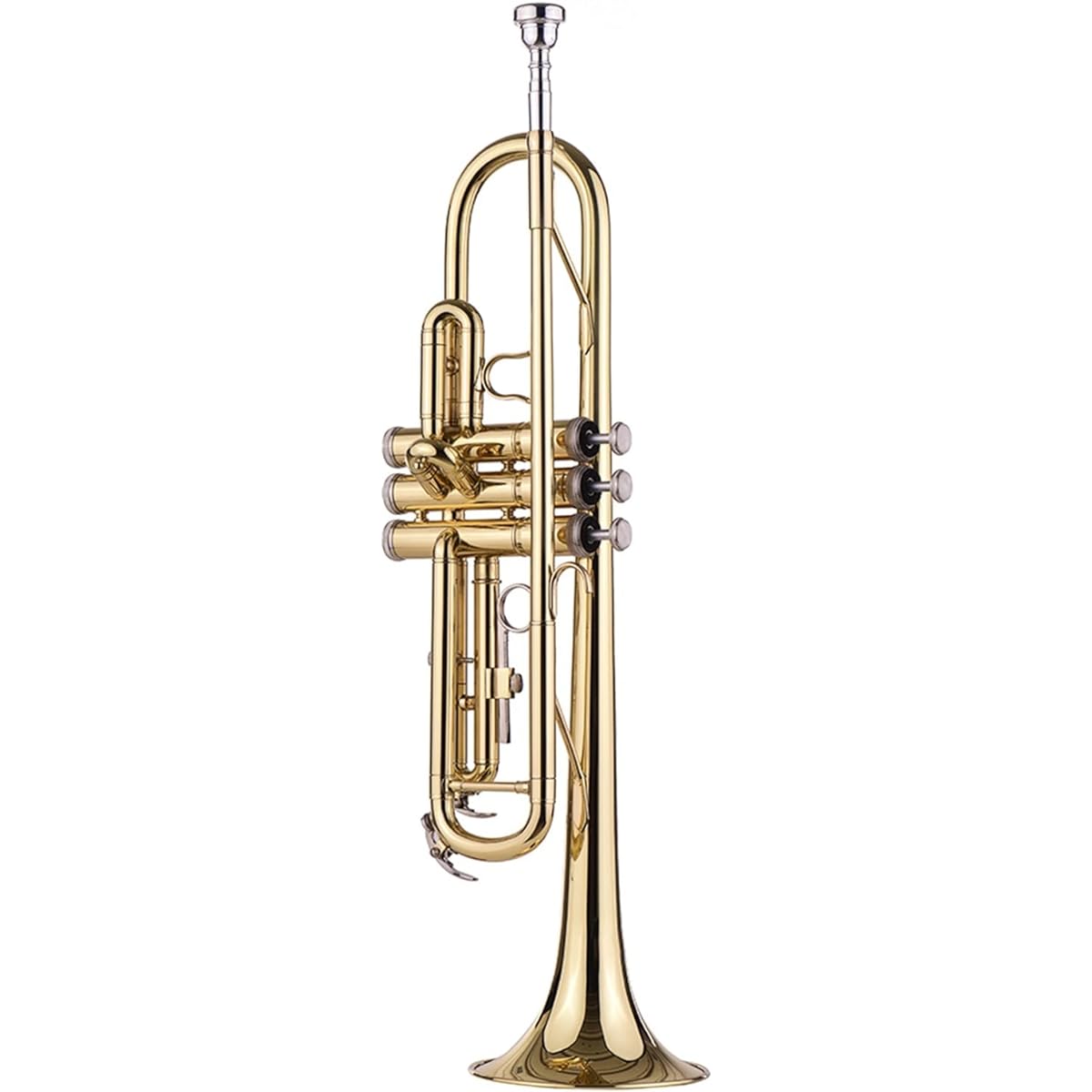 Trumpet Standard BB Trumpet Brass Trumpet Wind Instrument with Mouthpiece Carry Bag Gloves Cleaning Cloth Tuner Trumpet Instrument