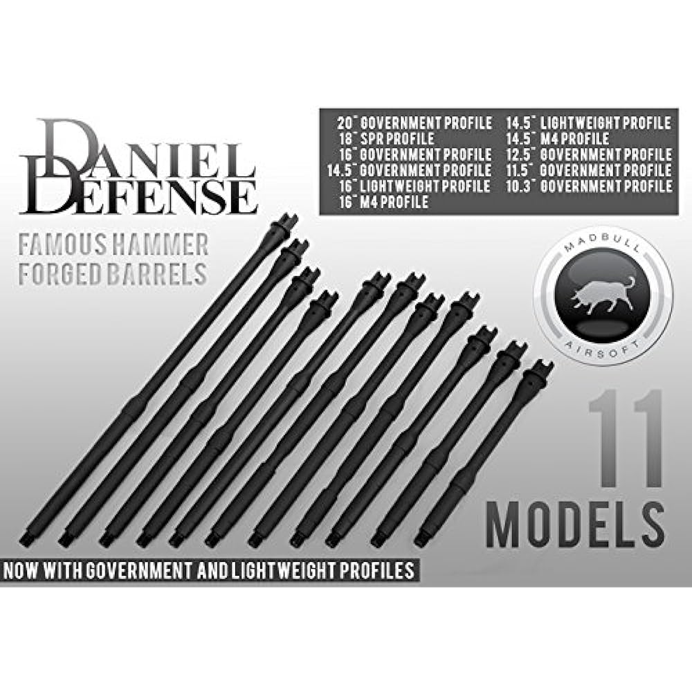 Mad Bull Airsoft Daniel Defense Official Aluminum Outer Barrel 11.5" G/M D01-002