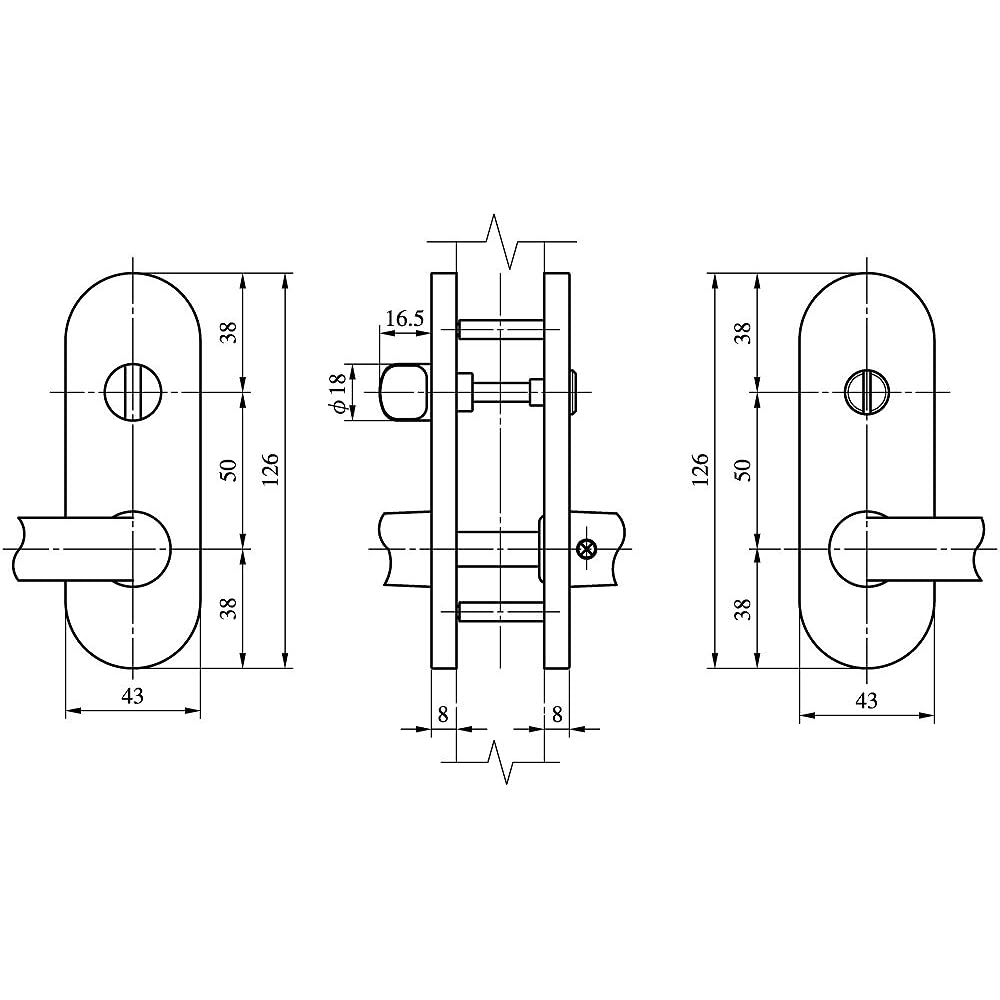 Miwa Lock ZLT901-6 Indoor Lever Handle Partition Lock Bronze 0150-521