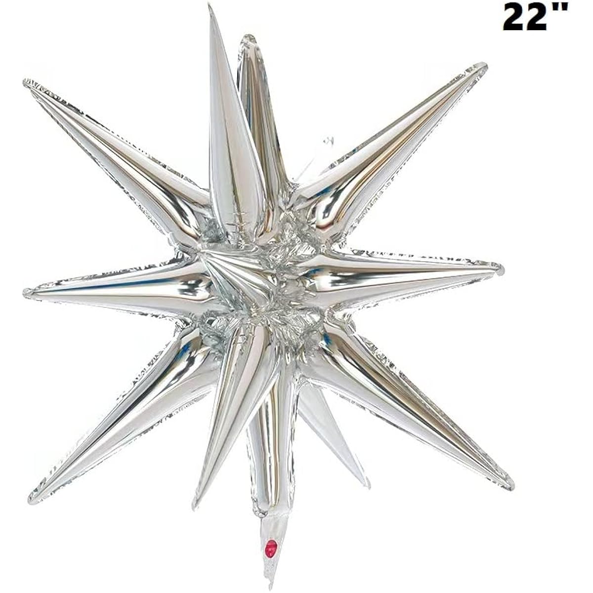 9pcs Blue Red White Explosion Balloons Independence Day - 22" 4th of July Spike Starburst Star Cone Balloons - American Memorial Day Foil Balloons for Patriotic Party Decorations