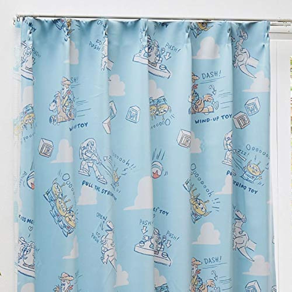 Disney Toy Story 2nd Grade Blackout Curtains Set of 2 SB-434 TOY STORY Woody Andy Thermal Insulation 2nd Grade Blackout Curtains