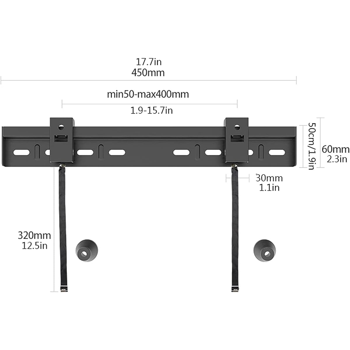TV Stand Wall Mount TV Bracket Thin Wall Fixed TV Stand, Adjustable TV Mount Stand with Anti-Drop Corners and Double Hooks for Most 26-80 Inch Flat Screen TVs (Size: Medium)