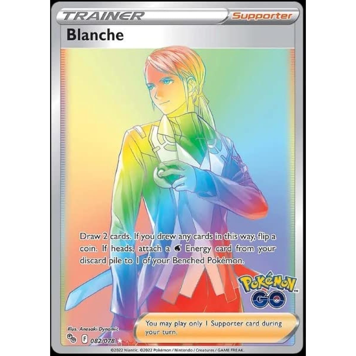Blanche 082/078 - Pokemon Go - Full Art - Secret Rare Card - Rainbow