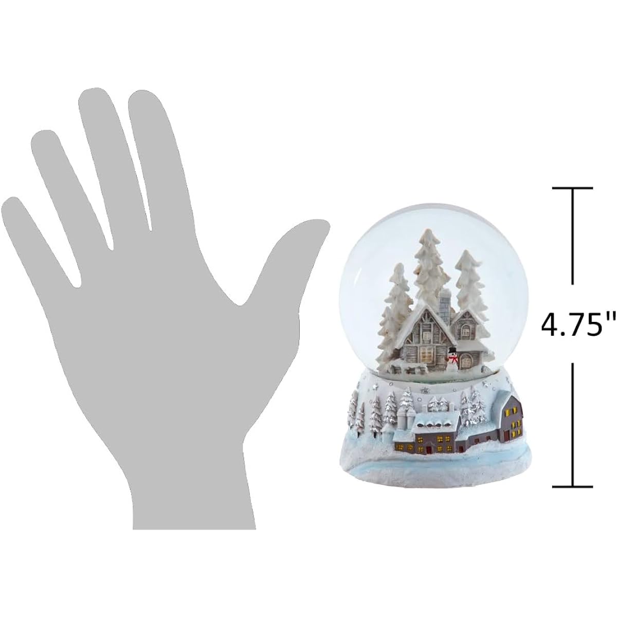 The Bridge Collection 4.75" Winter Farmhouse Snowman Snow Globe - Musical Snow Globe - Home for the Holidays