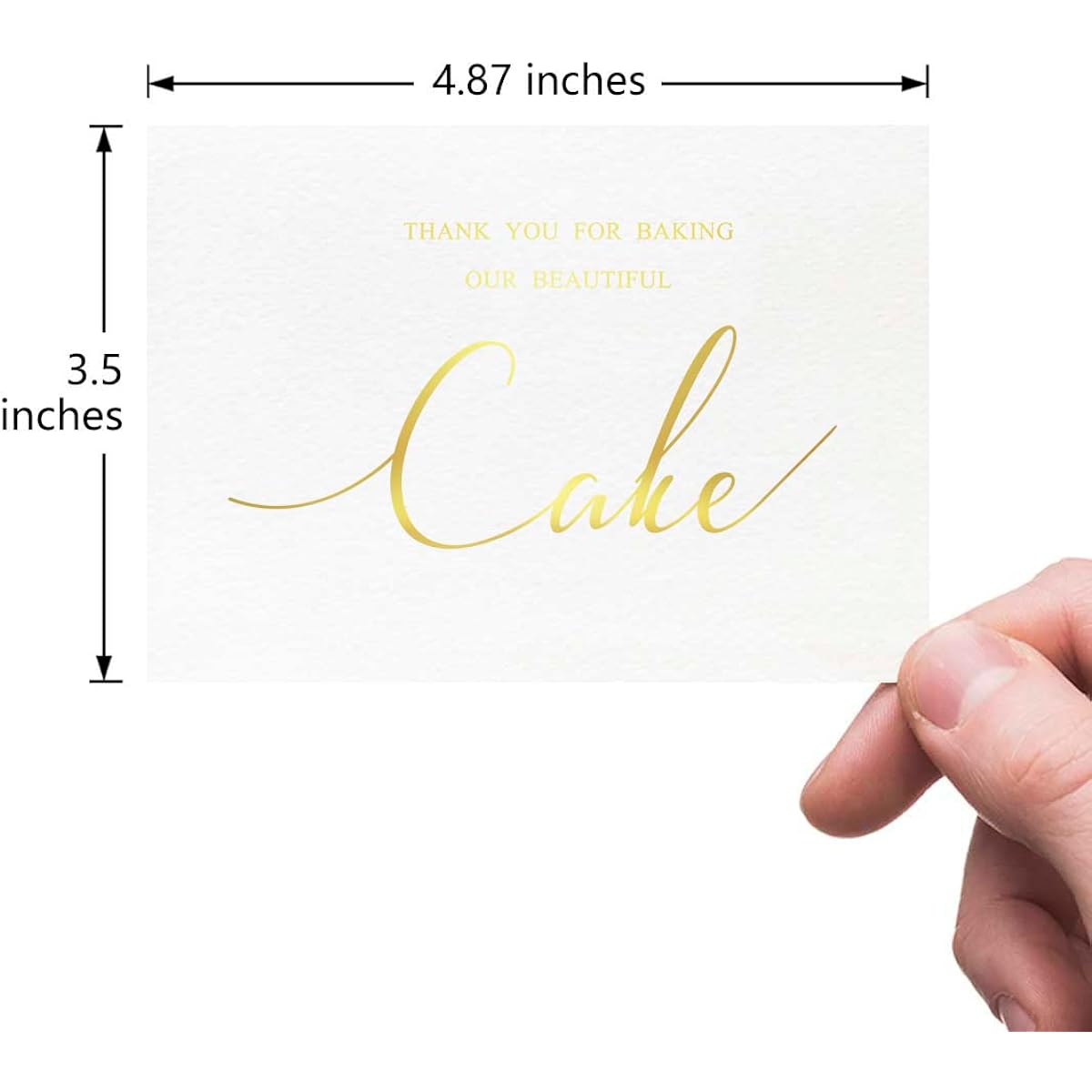 MAGJUCHE Cake Barker Wedding Vendor Thank You Card Gold Foil for Cake Card