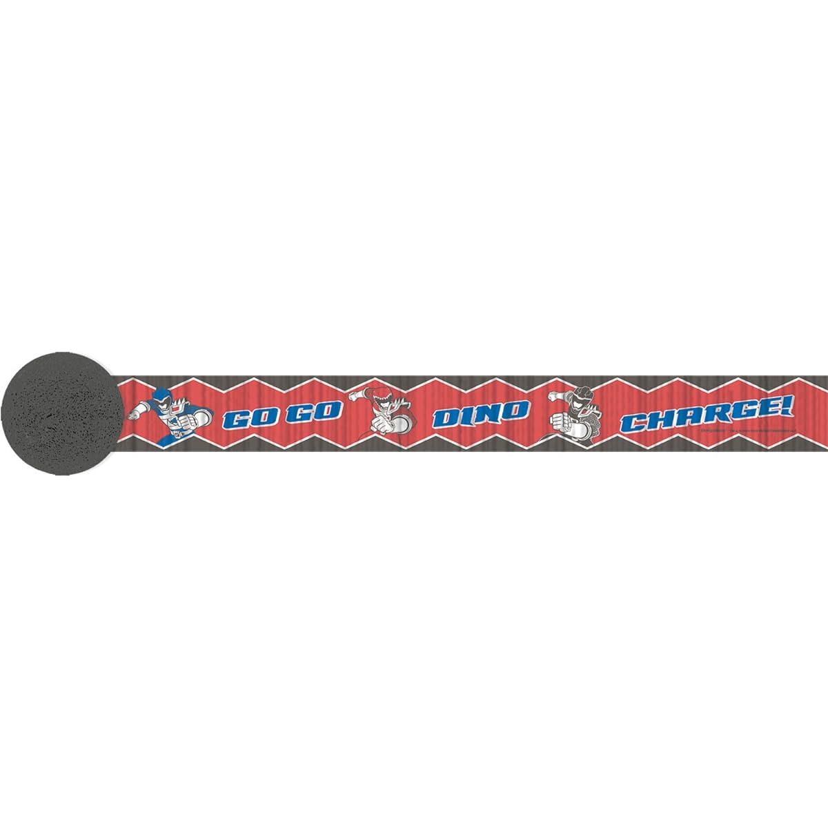 Amscan Power Rangers Dino Charge Birthday Party Crepe Streamer Decoration, 9.1m, Red