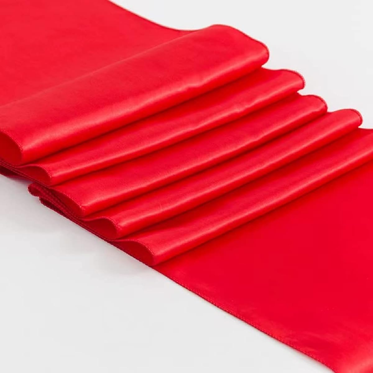 SSYAQRA Red Table Runner Satin - 2 Pack 12x108 Inch Red Runner for Tables Wedding Table Runner Red Runner Light Silk Smooth Fabric for Wedding Birthday Party Christmas