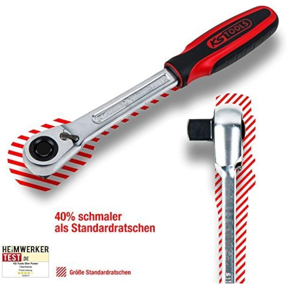KS TOOLS 3/8" SlimPOWER Reversible Ratchet 72 teeth 3/8" SlimPOWER Reversible ratchet 72 teeth 920.3890