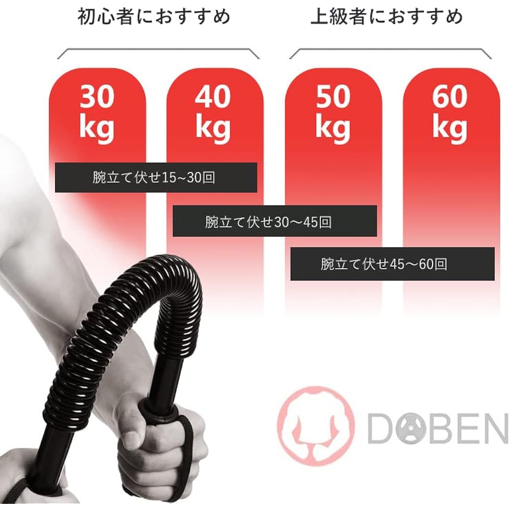 DOBEN Arm Bar Pectoral Muscle Training Equipment Muscle Training Goods for Biceps Strengthening Training 20KG 30KG 40KG 50KG 60KG