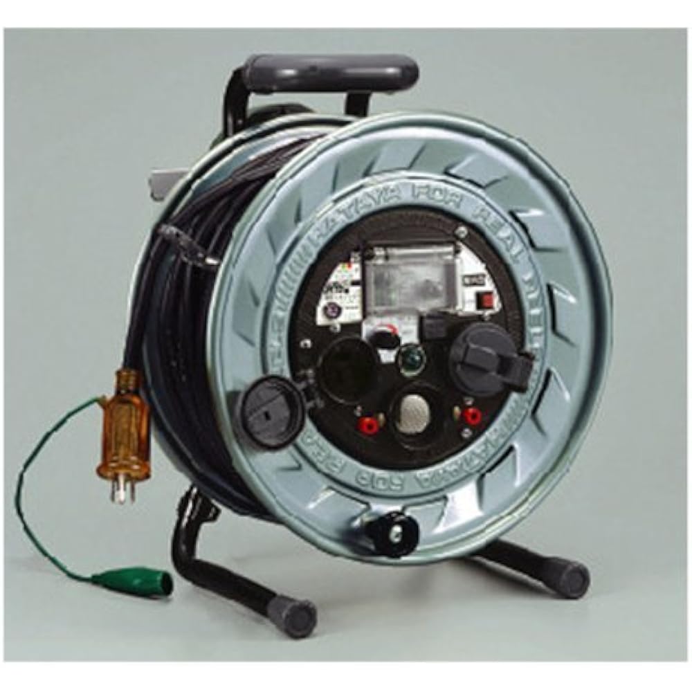 HATAYA Metasen (Metal Detector) Box 5m Metal Sensor Reel Cord Reel Cord 15A 100V Thickness 2.0㎟ 2 Outlets for Home Use, Factory Use, Construction Sites MB-5