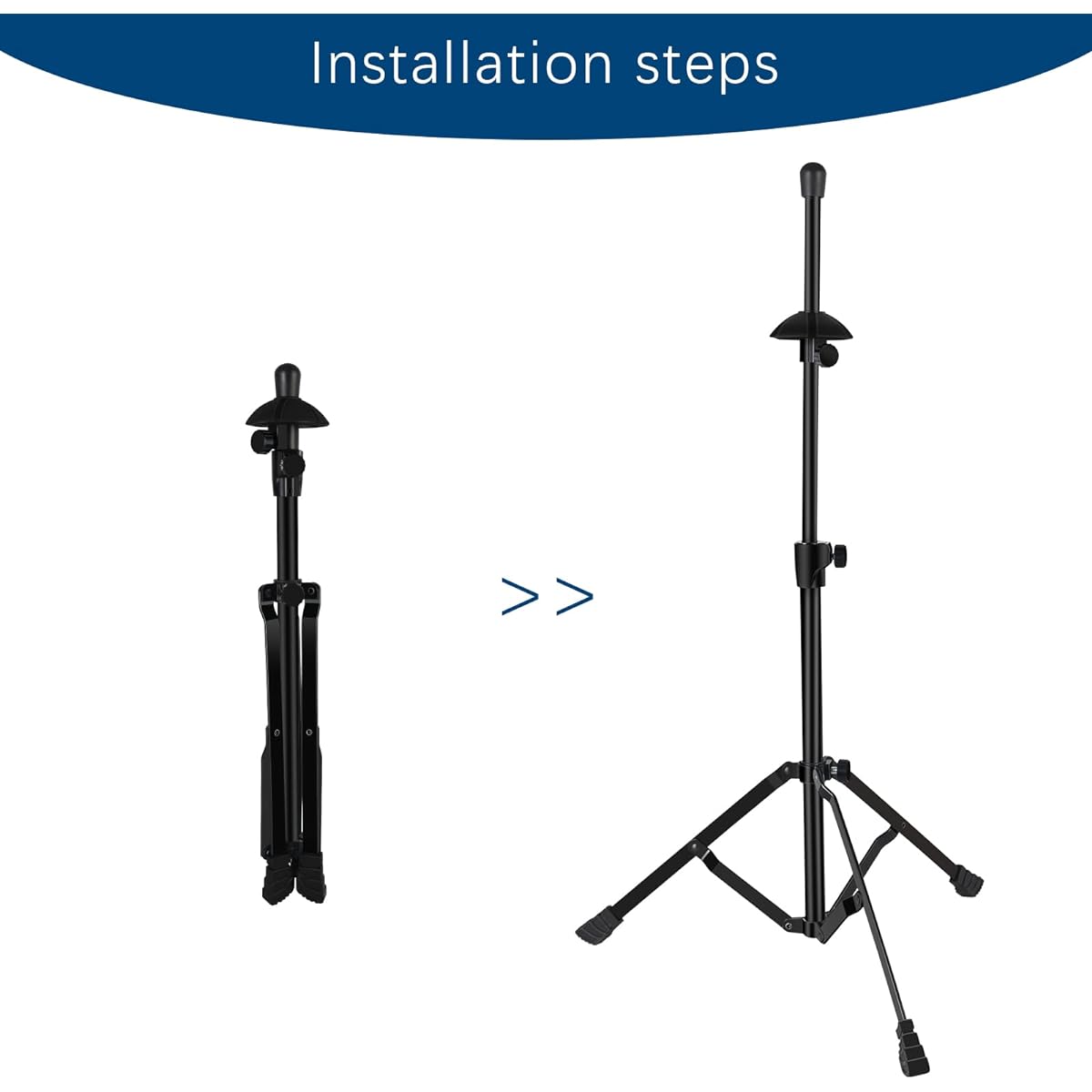 EASTROCK Trombone Stand, Retractable Height Adjustment, Triangular Stability Structure for Standard Size Trombones