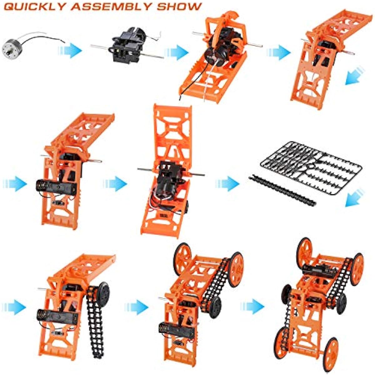 Engineering Stem DIY Car Assembly Gift Toys for Boys Kids & Adults - 4WD Electric Mechanical Construction Car Kit Real Cool Motor Climbing Vehicles for Science Experiments & Circuit Building Projects