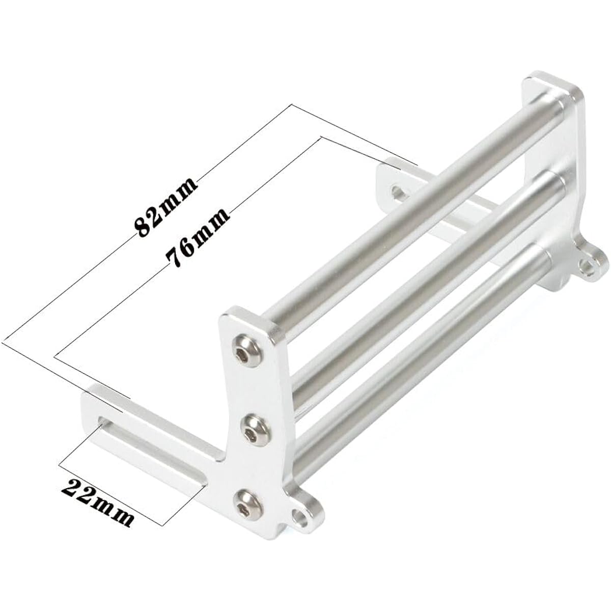 RCBOYZ Aluminum Alloy RC Front Bumper for 1/10 SCX10 TRX-4 Crawler Car (Silver)