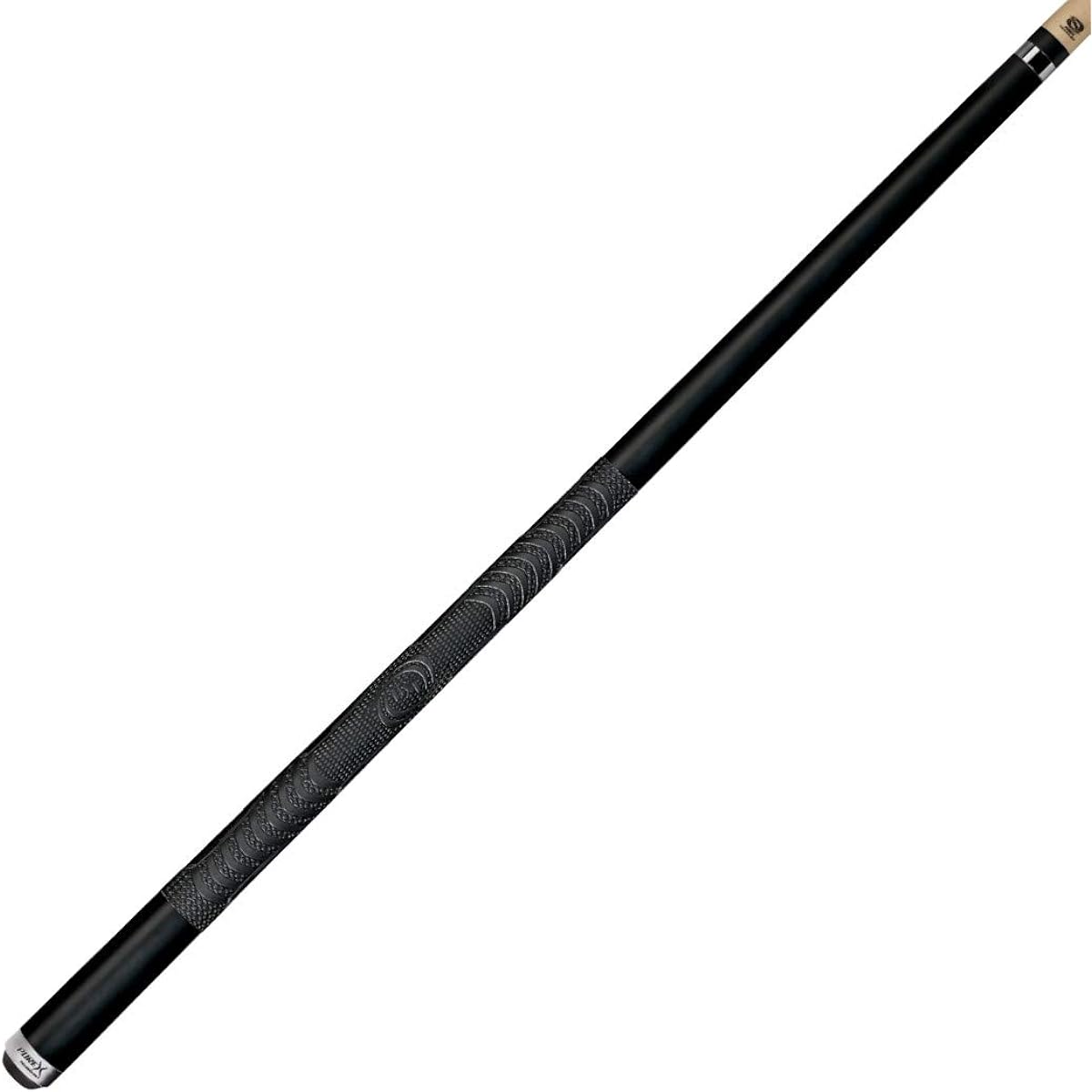 Pure X 58" 2-Piece North American Hard Maple Billiard Cue Stick, Midnight Black, 19oz