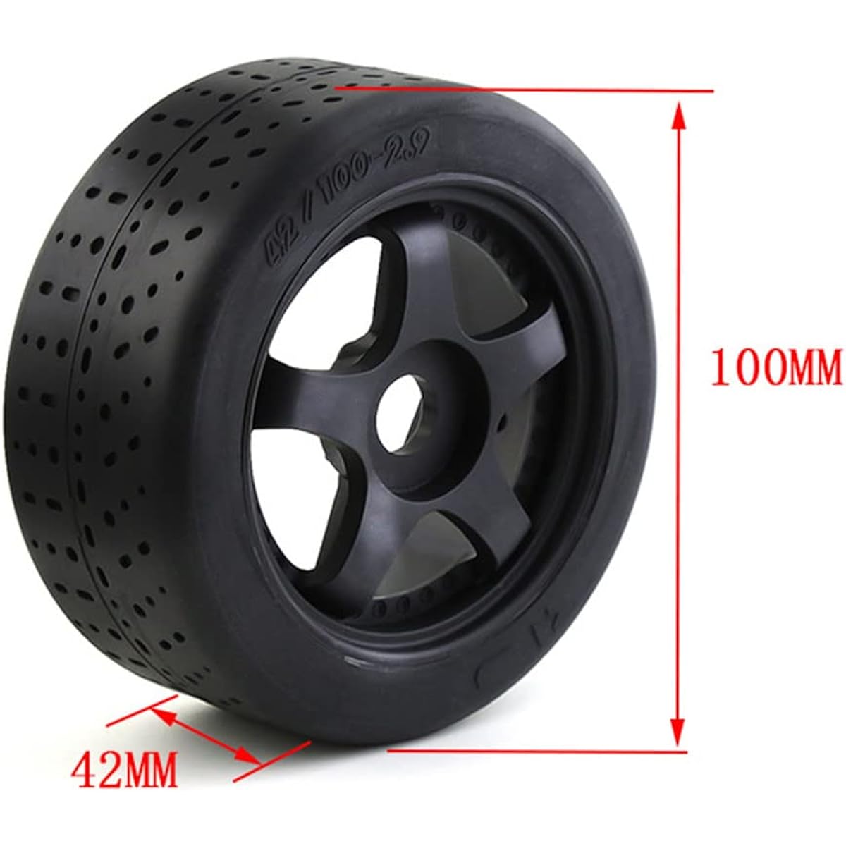 Universal ARA 55006 RC Tires Compatible with ARA109011 ARA1090001 ARA109001 Limitless F1 4.00" Diameter (4pcs) ARRMA1/7 Infraction Fit (Black)
