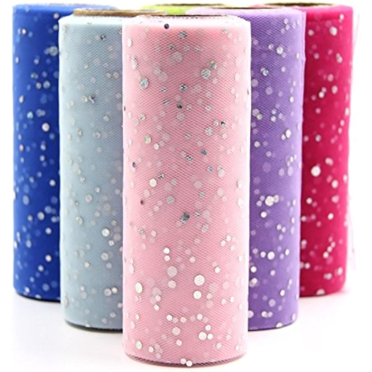 Xiaolanwelc@ 10YardsX15cm Sparkly Sequin Tulle Roll Crystal Organza Sheer Gauze Elements Table Runner & Home Garden/Wedding Party Decoration Purple Xiaolanwelc