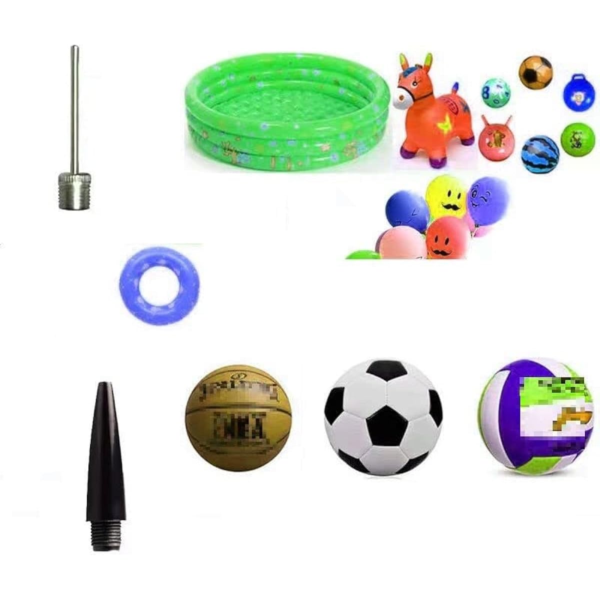 LORJE Exercise Ball Plug, Yoga Ball Plug Replacement Kit, Needle, Nozzle, Exercise Ball Air Stopper Plug Pin, Yoga Ball Basketball Soccer Volleyball Rubber Boat Balloon, 8 Pieces