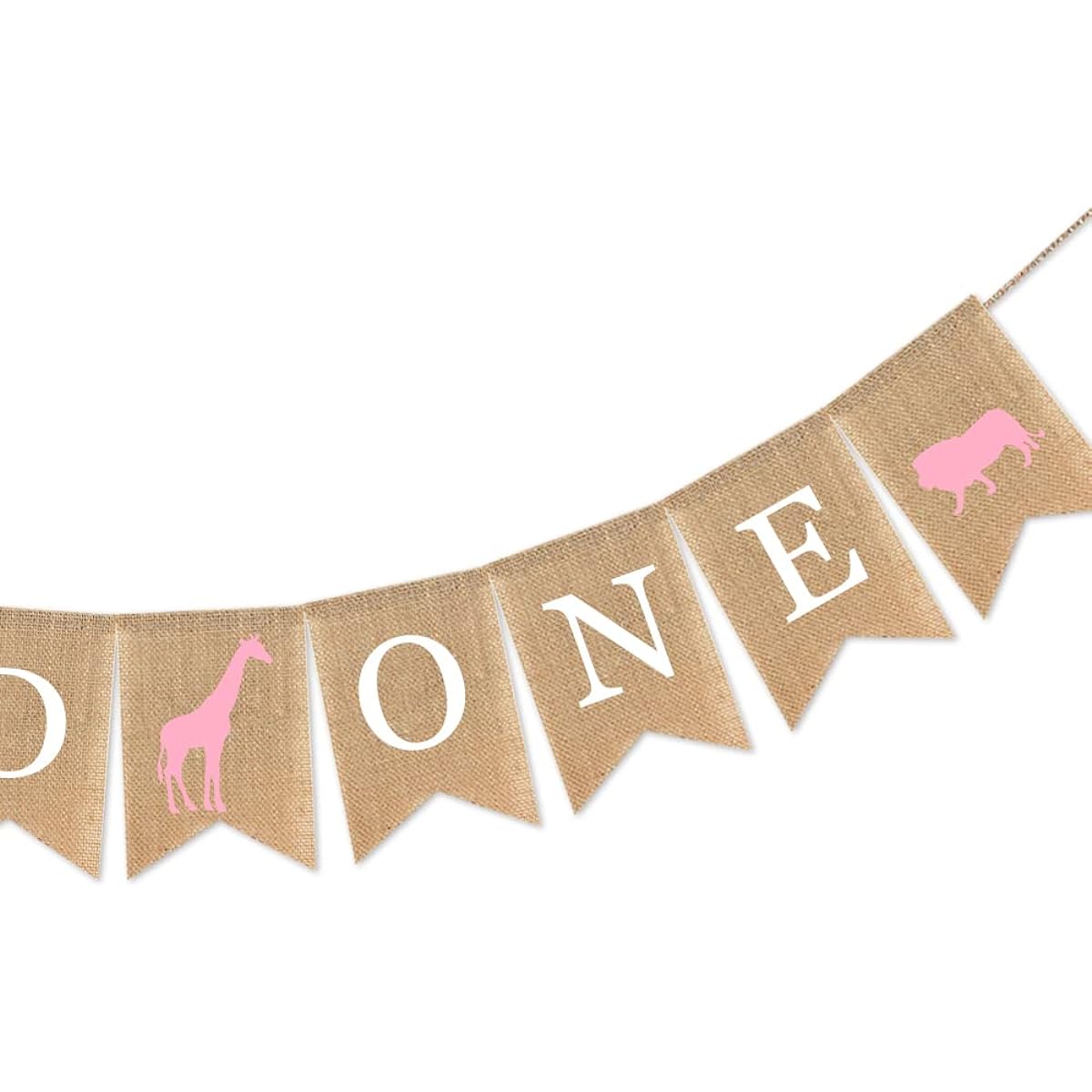 Wild One Jungle Safari Theme First Birthday Decorations, Wild One 1st Burlap Banner, Pink Animal Birthday Signs and Flags, Girls 1st Party Supplies, Oh Baby Animal Zoo Girls Theme Decorations, Boho Wild One Backdrop, First Birthday Decorations
