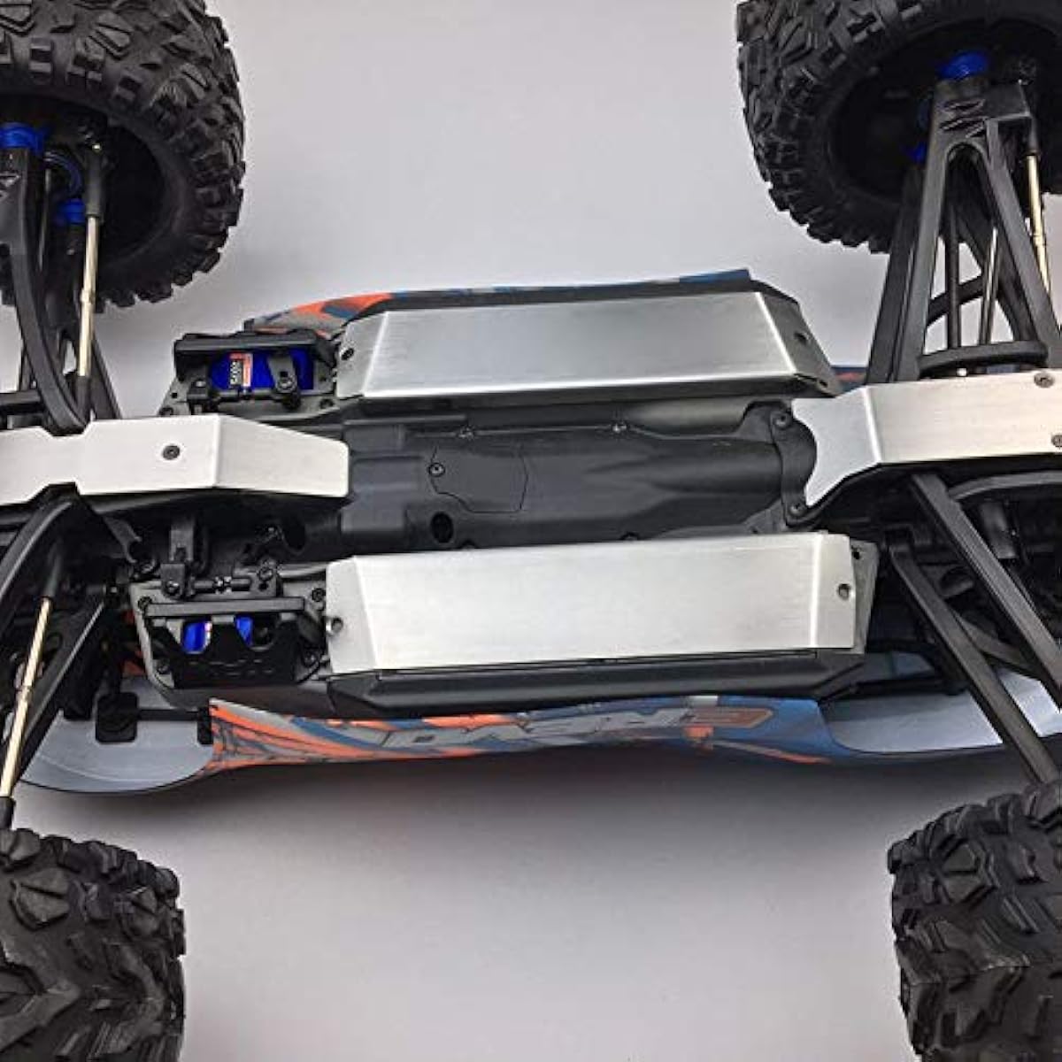 Stainless Steel Front Rear Skid Plate Battery Protector for Traxxas 1/10 E-REVO 2.0