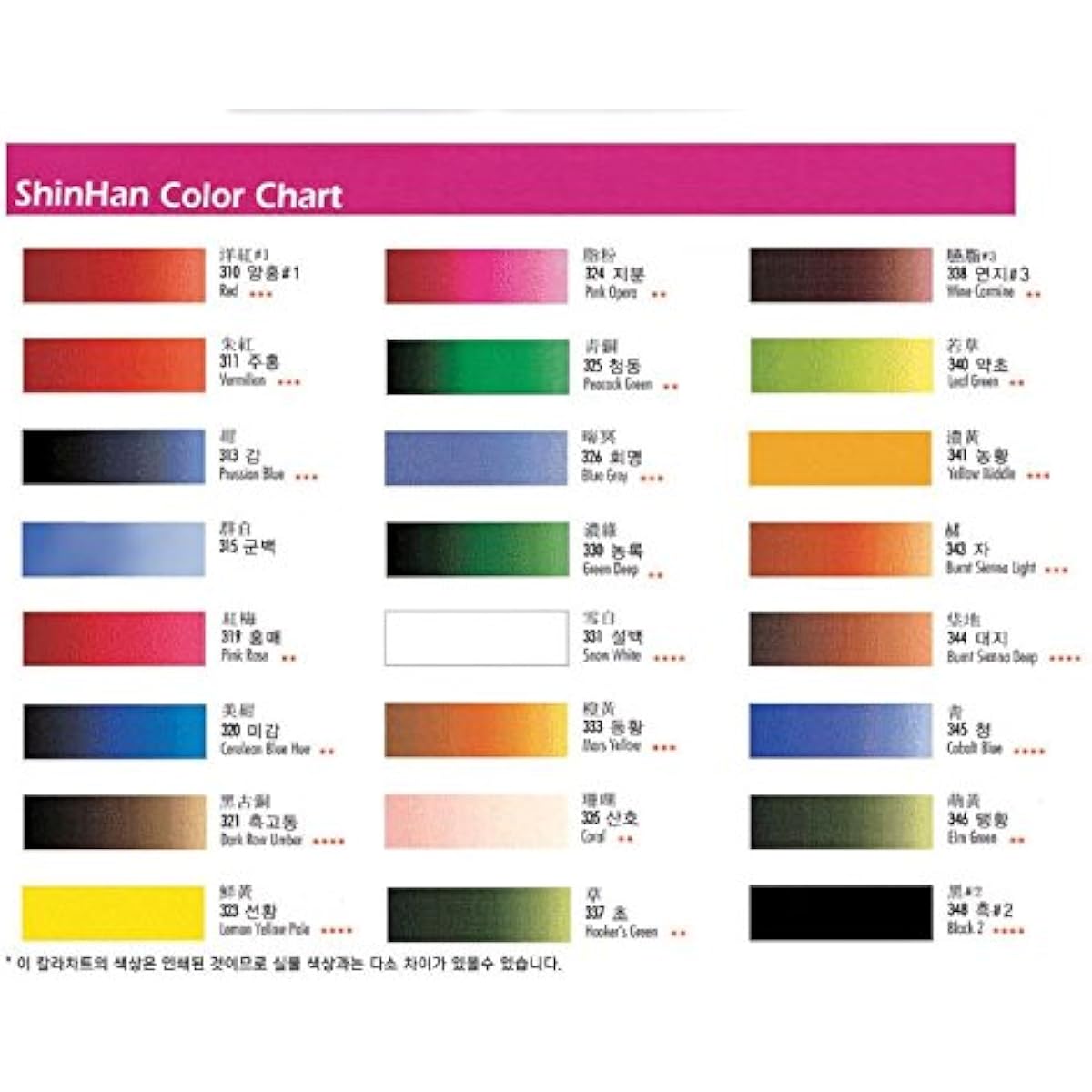 ShinHan Professional Artists' Korean Colors 12,18.24A,B Color 20ml Tube Set Shinhan