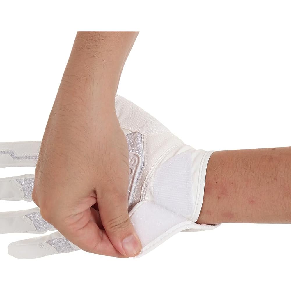 Adidas Batting Gloves for Two Hands Baseball BASIC LBG401-1100 (White/LL/Men's)
